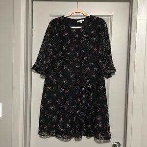 Black Lace Peacocks Dress